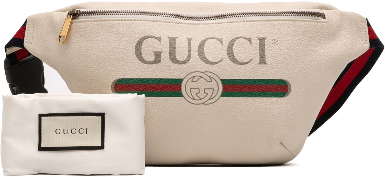 Gucci Leather Logo Belt Bag Wit