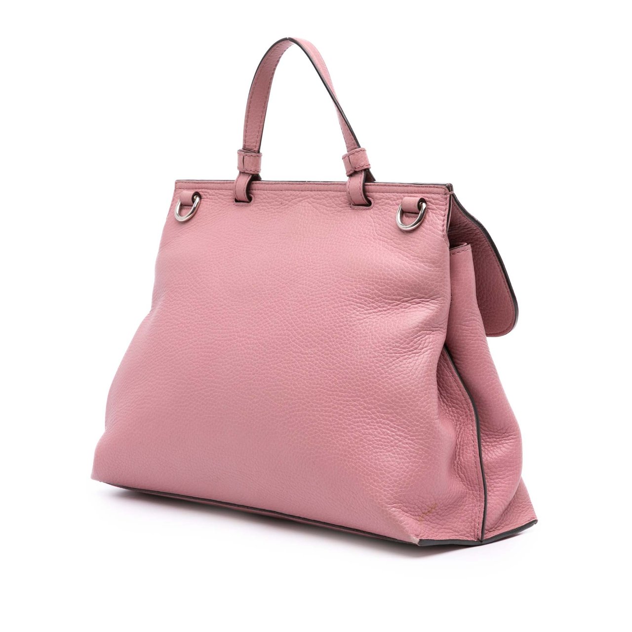 Gucci Medium Leather Bamboo Daily Satchel Roze