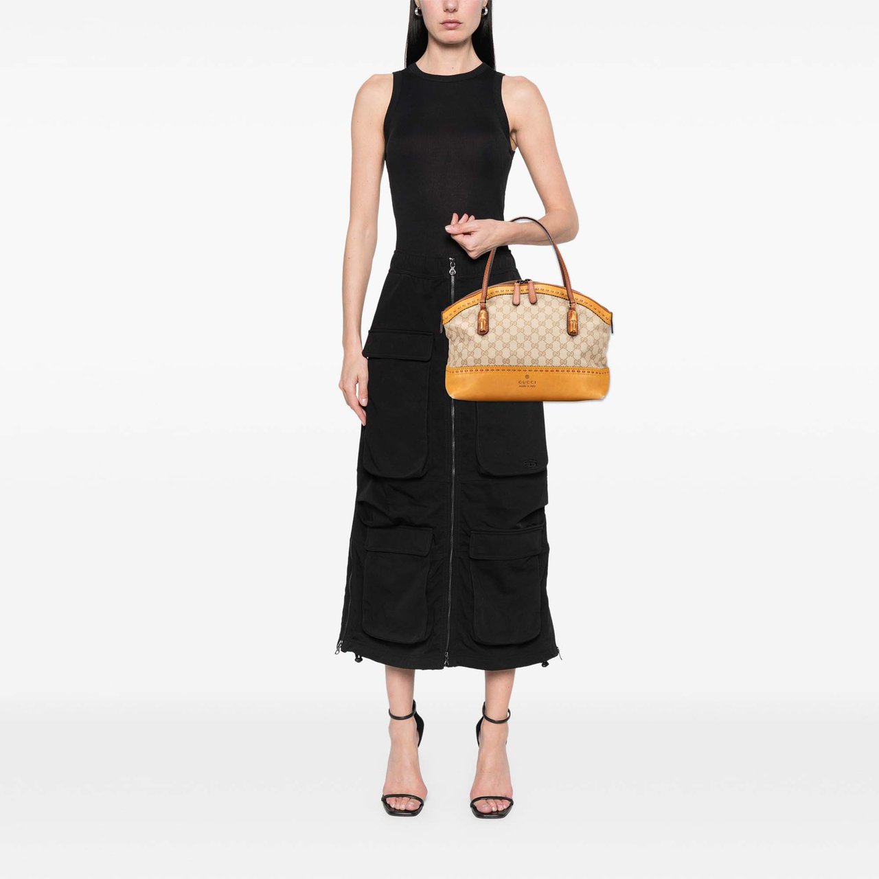 Gucci GG Canvas Laidback Crafty Handbag Bruin