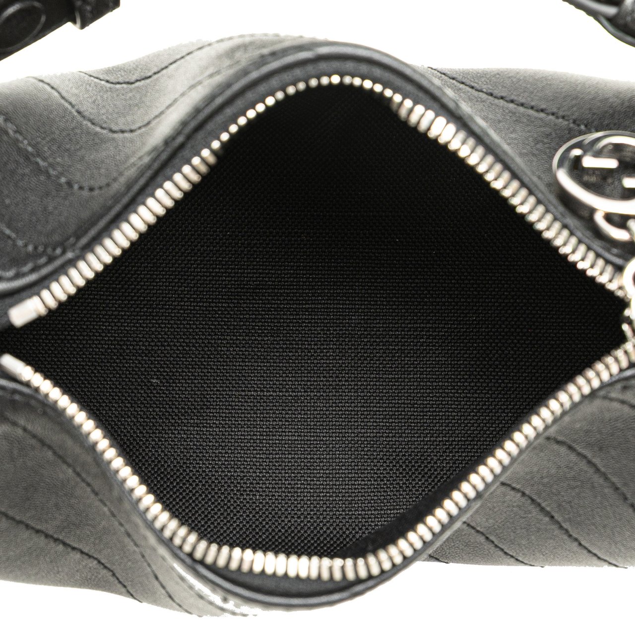 Gucci Mini Leather Blondie Barrel Shoulder Bag Zwart