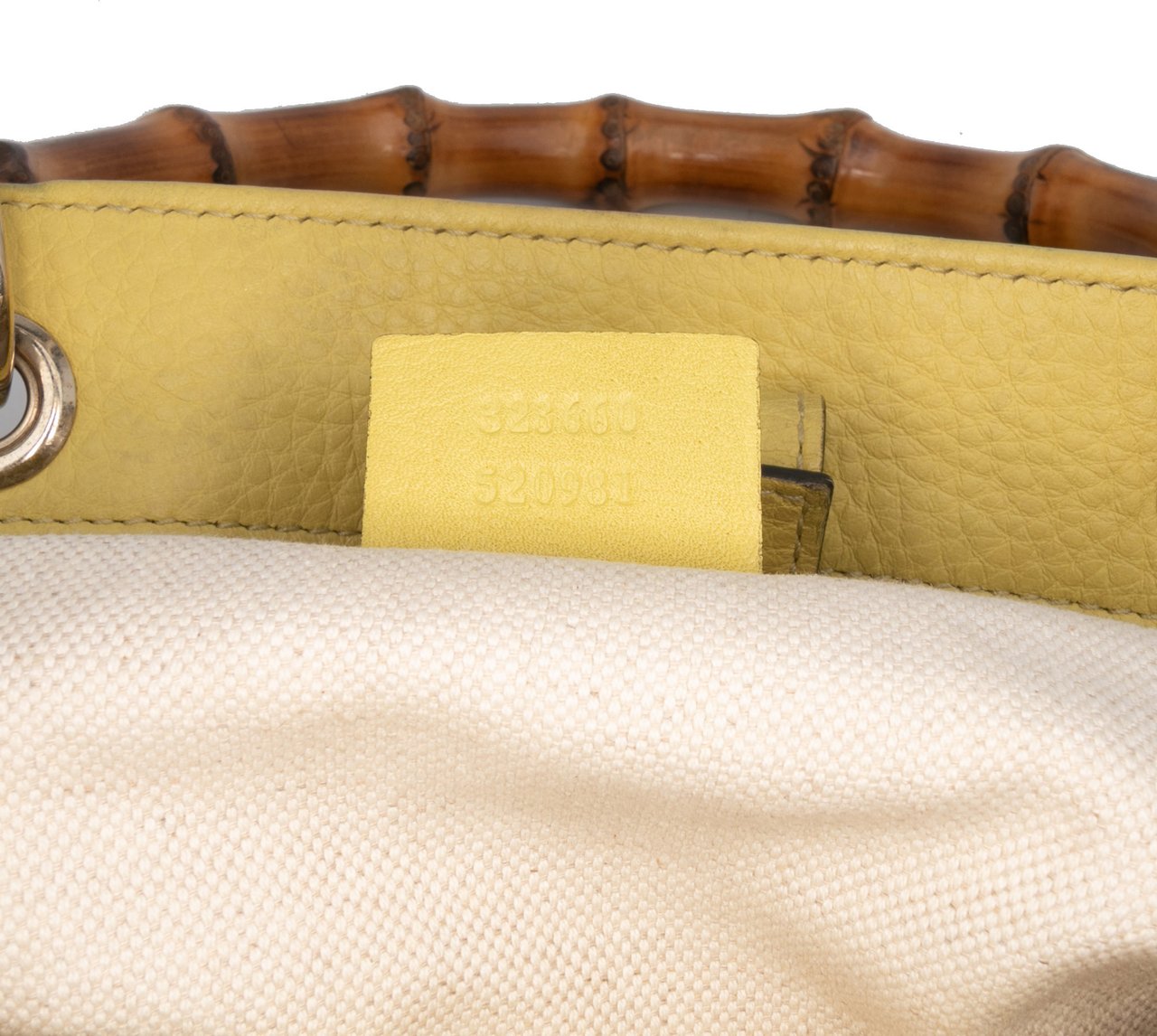 Gucci Medium Calfskin Bamboo Shopper Satchel Geel