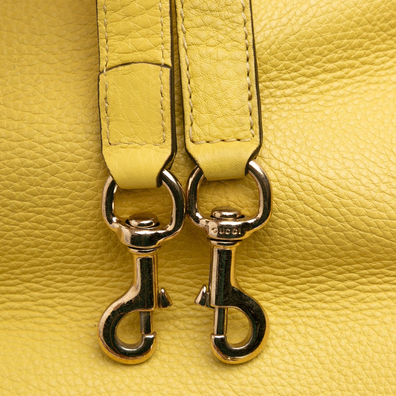 Gucci Medium Calfskin Bamboo Shopper Satchel Geel
