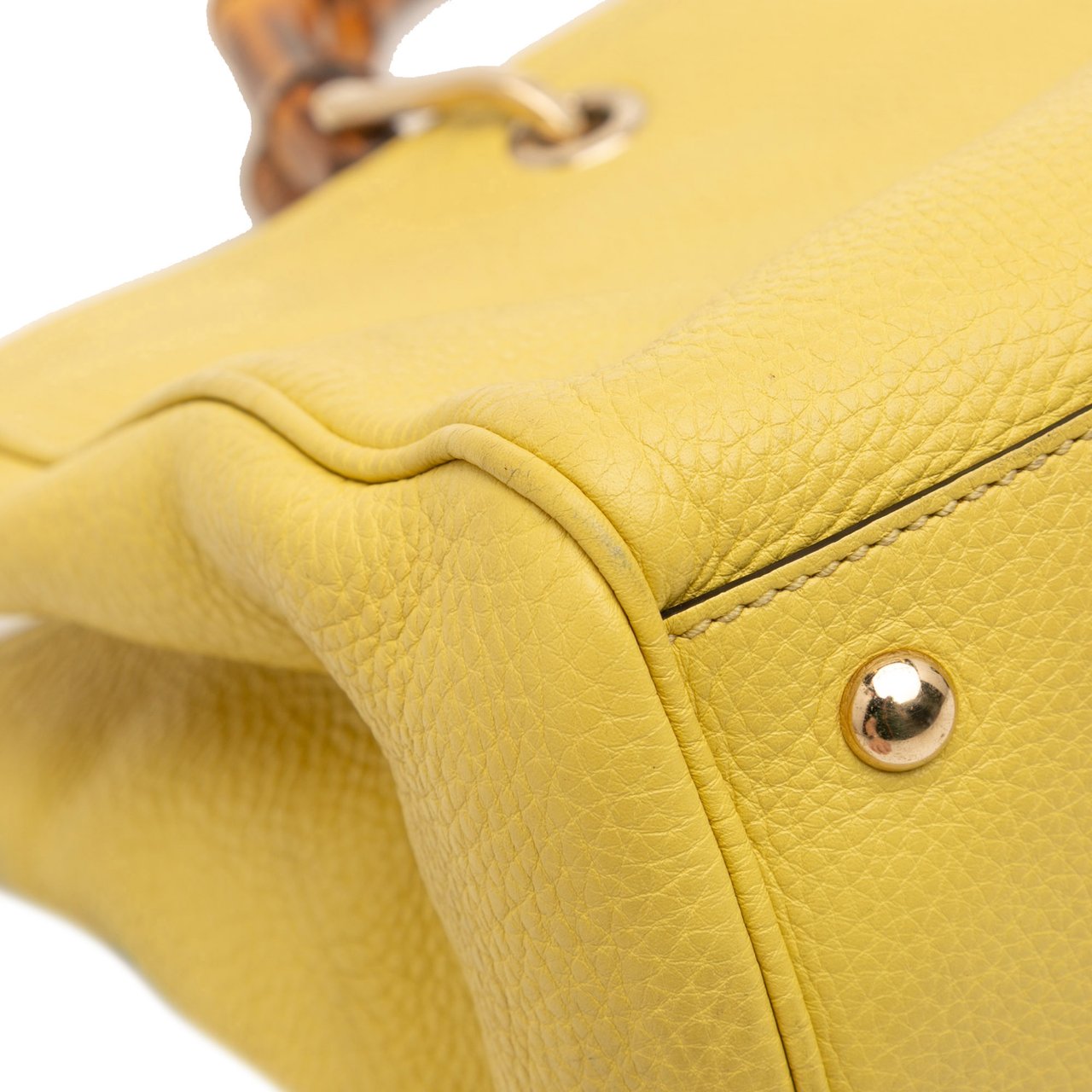 Gucci Medium Calfskin Bamboo Shopper Satchel Geel
