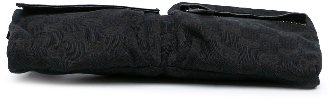 Gucci GG Canvas Double Pocket Belt Bag Zwart