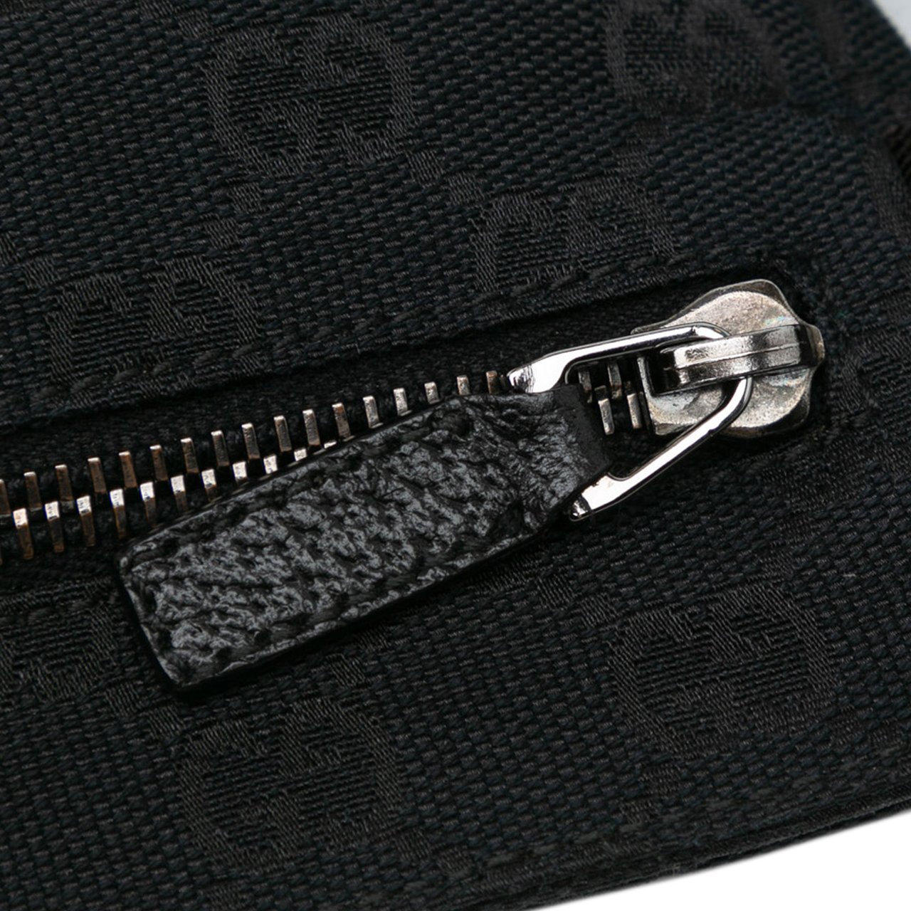 Gucci GG Canvas Double Pocket Belt Bag Zwart