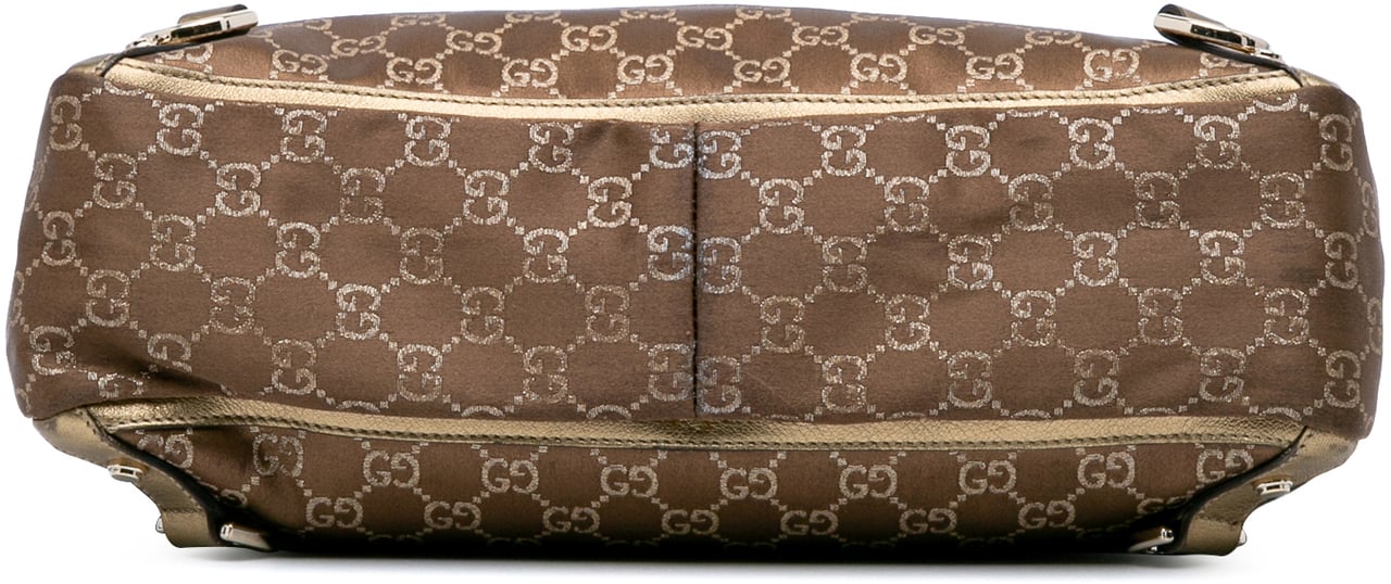 Gucci GG Satin Abbey D Ring Tote Bruin