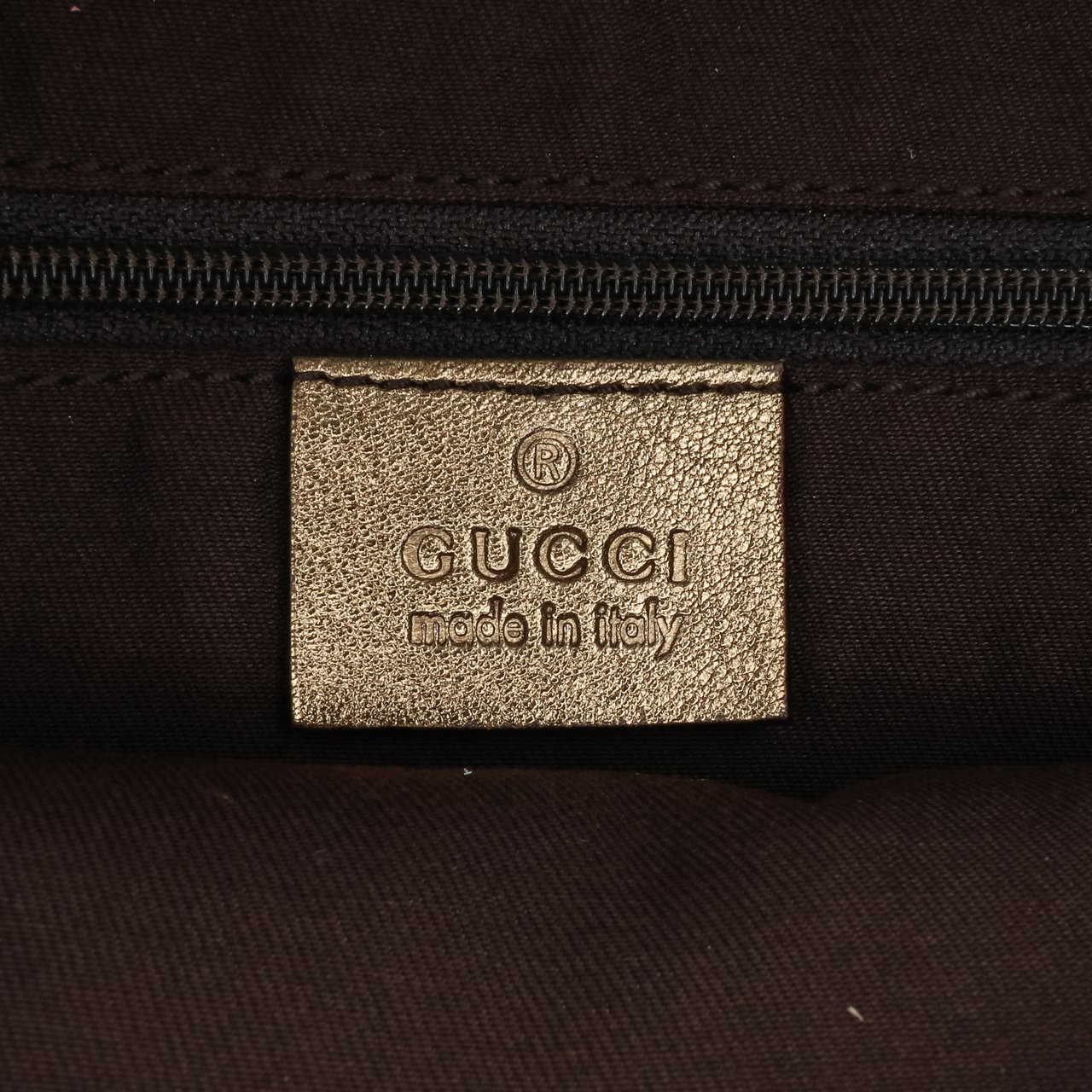 Gucci GG Satin Abbey D Ring Tote Bruin