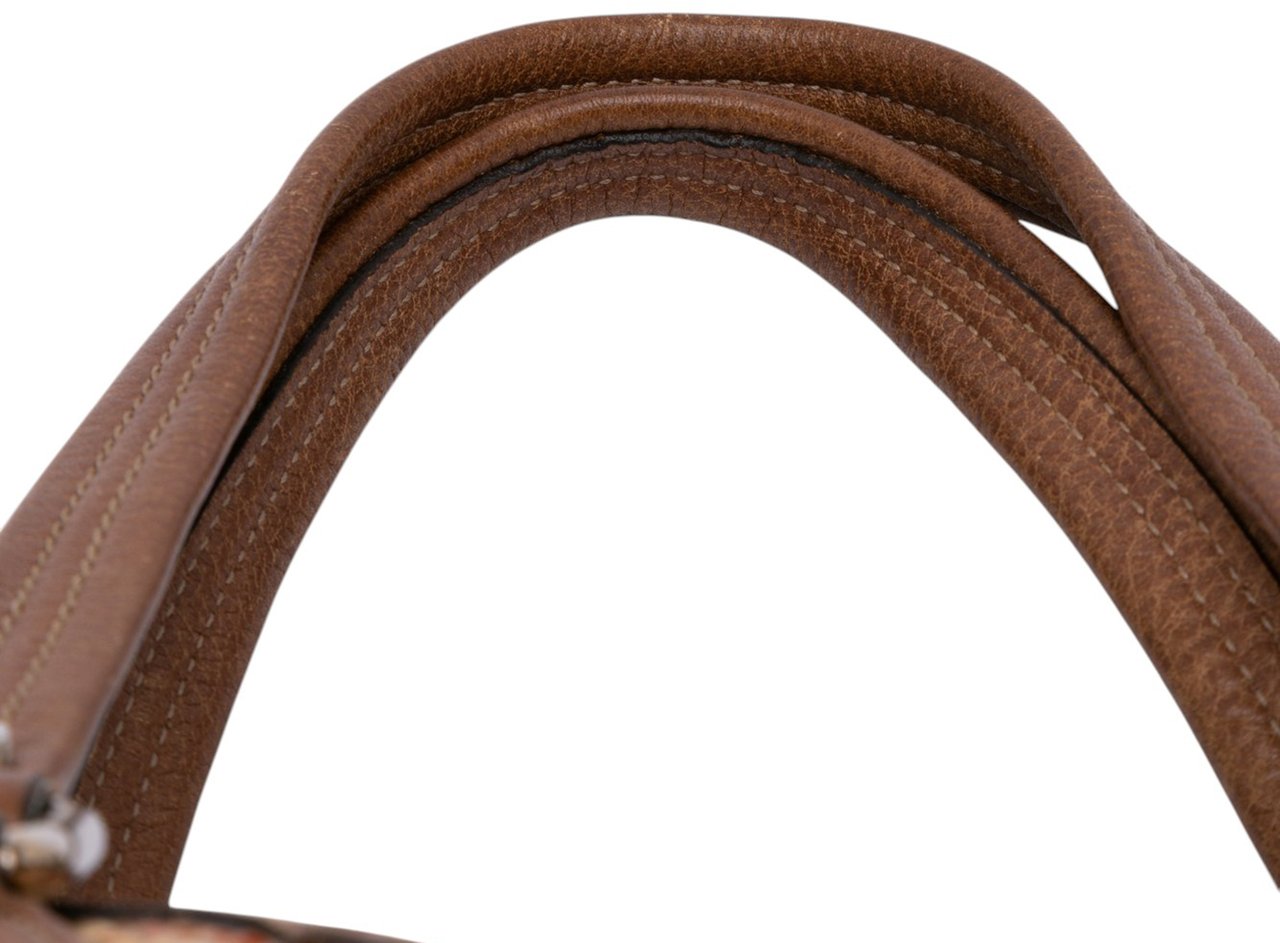 Gucci GG Straw Libeccio Sunset Tote Bruin