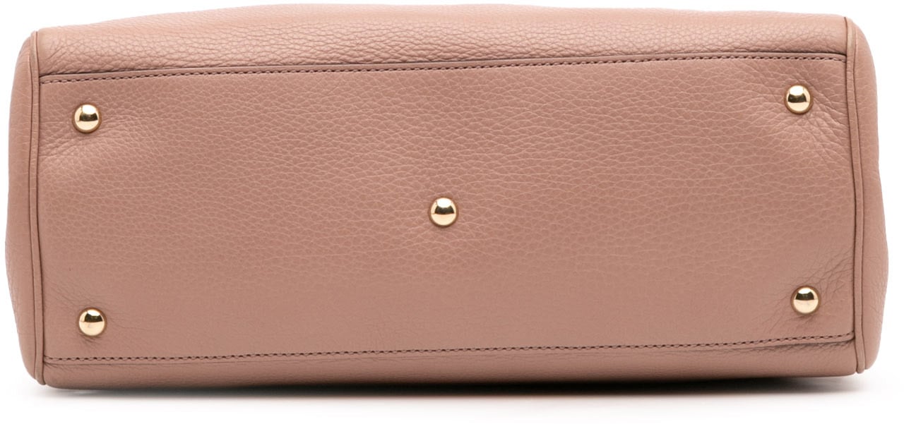 Gucci Medium Calfskin Bamboo Shopper Satchel Roze