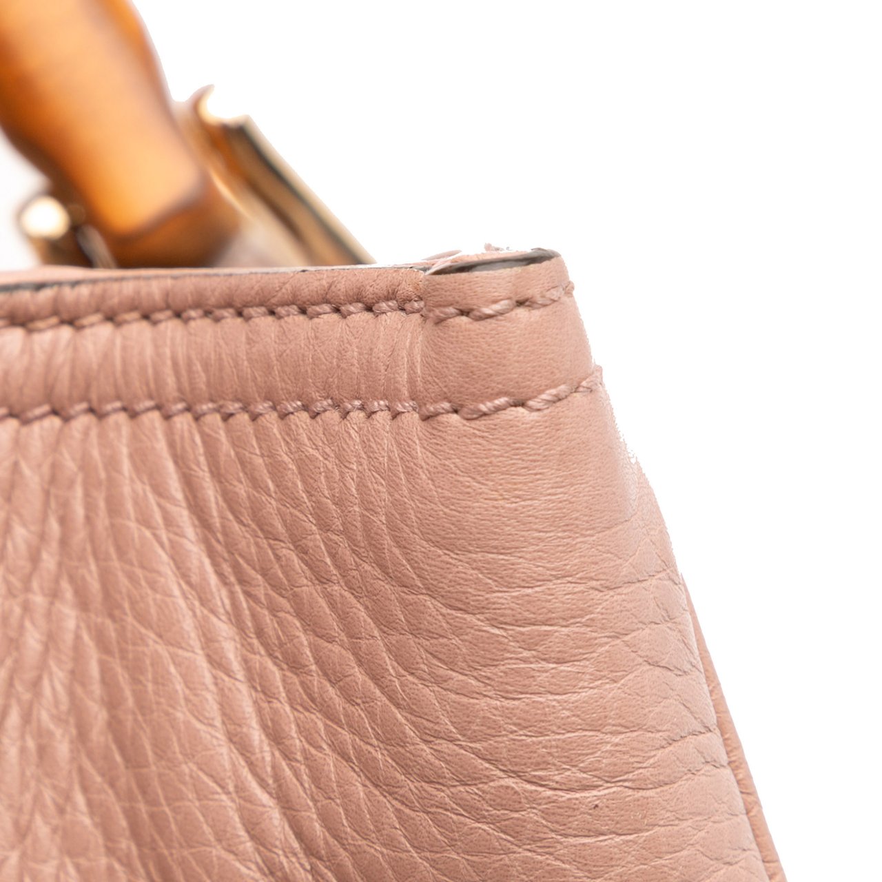 Gucci Medium Calfskin Bamboo Shopper Satchel Roze