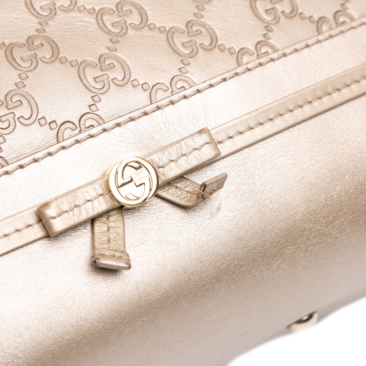 Gucci Metallic Guccissima Mayfair Satchel Goud
