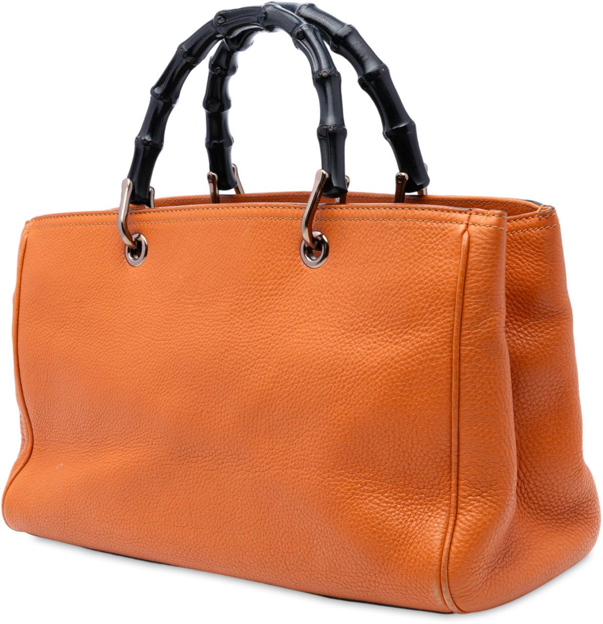 Gucci Medium Calfskin Bamboo Shopper Satchel Oranje