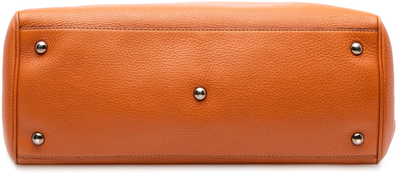 Gucci Medium Calfskin Bamboo Shopper Satchel Oranje