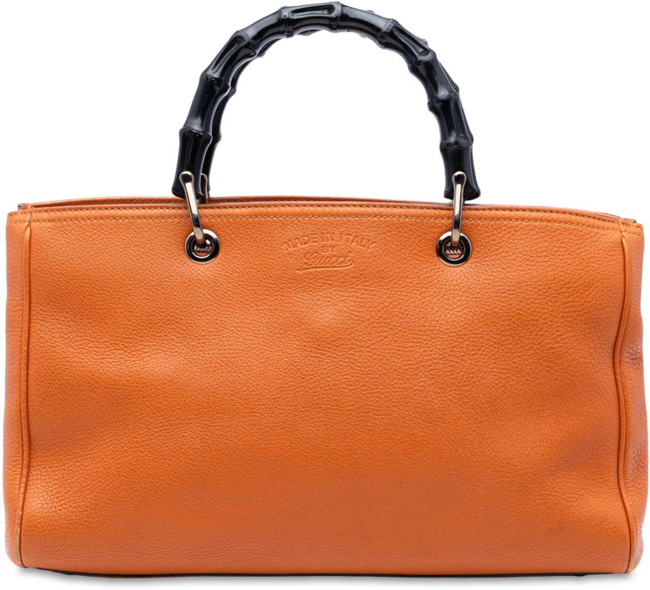 Gucci Medium Calfskin Bamboo Shopper Satchel Oranje