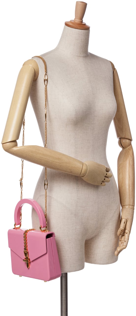 Gucci Mini Acrylic Sylvie 1969 Top Handle Bag Roze