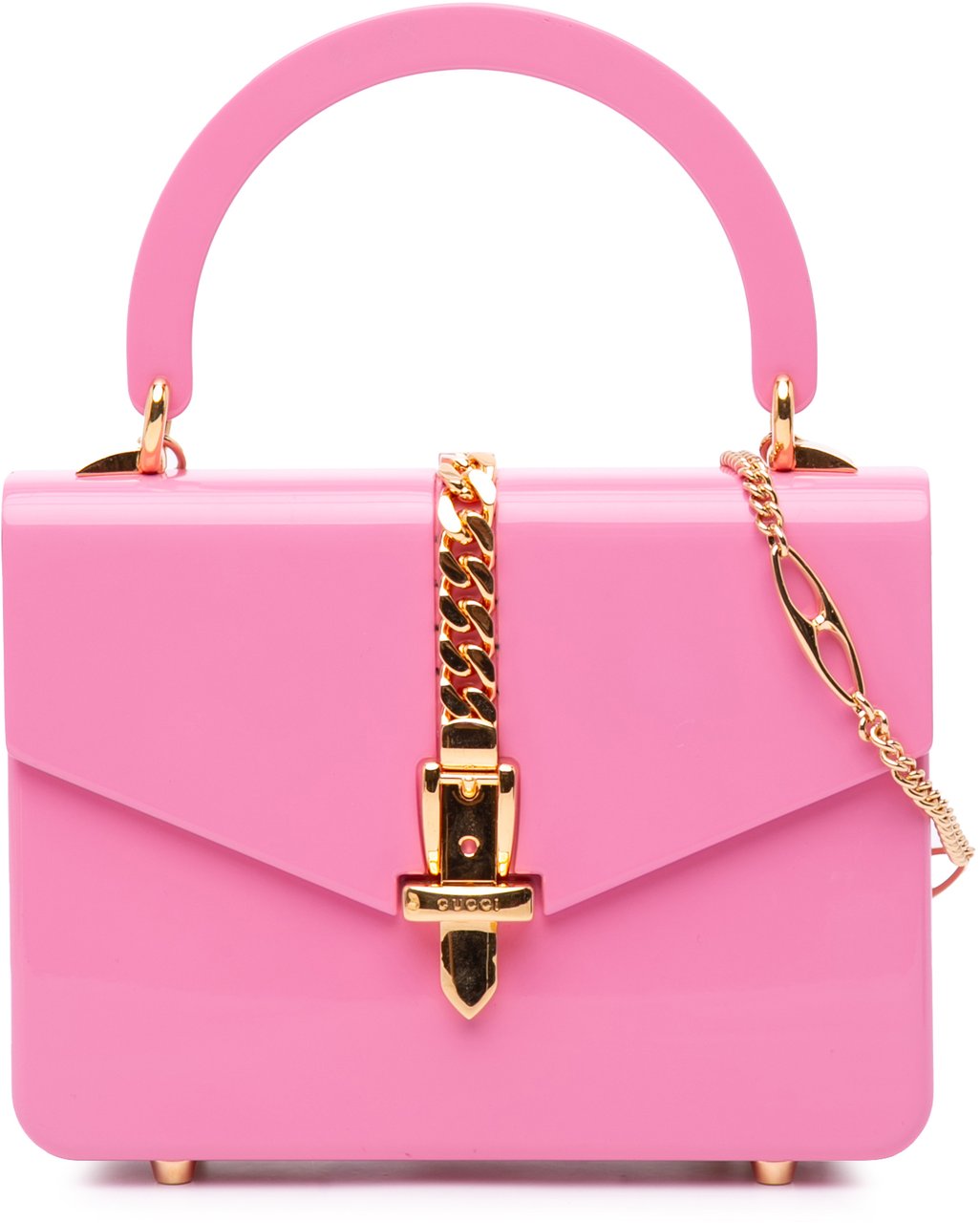 Gucci Mini Acrylic Sylvie 1969 Top Handle Bag Roze