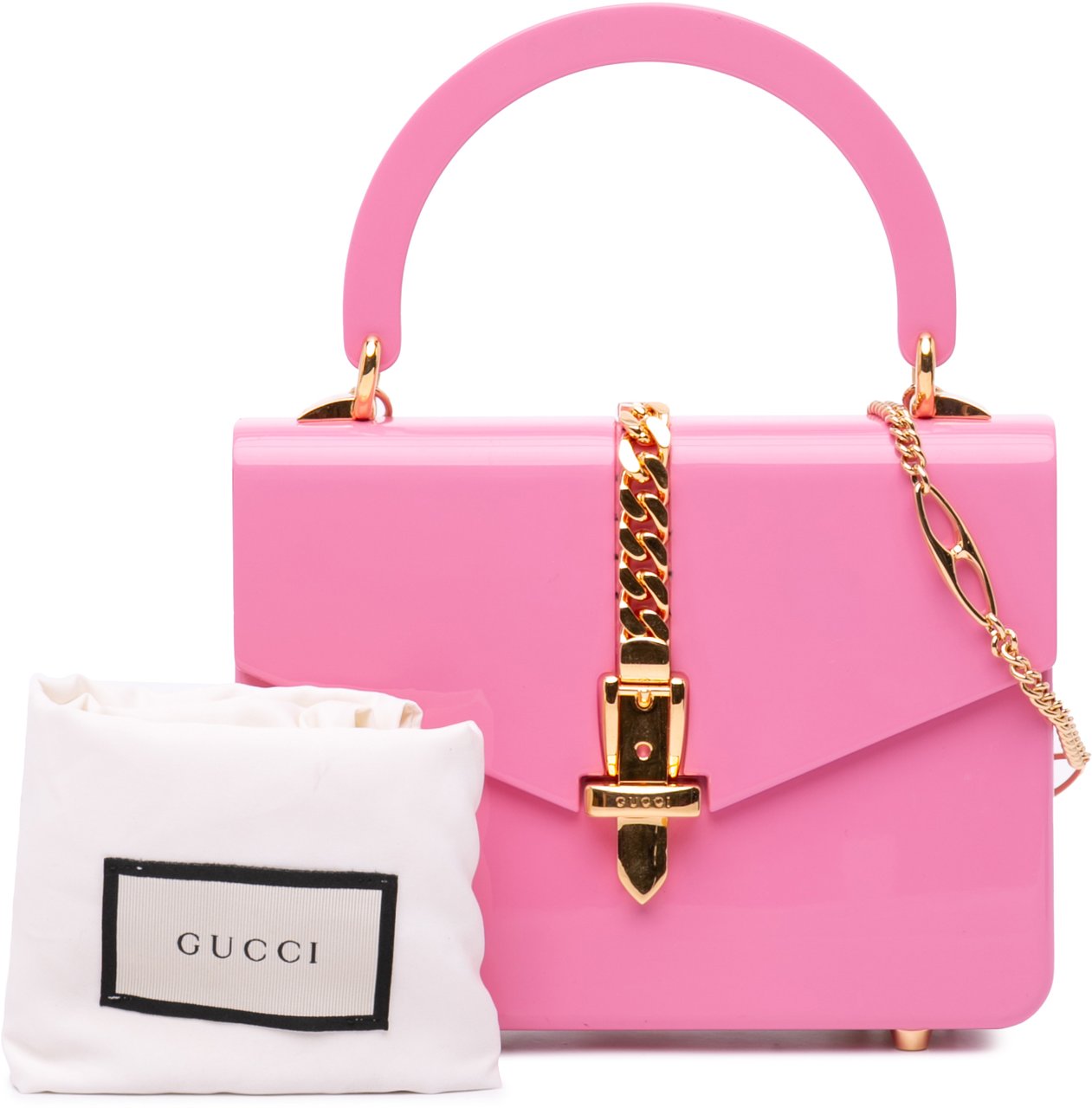 Gucci Mini Acrylic Sylvie 1969 Top Handle Bag Roze