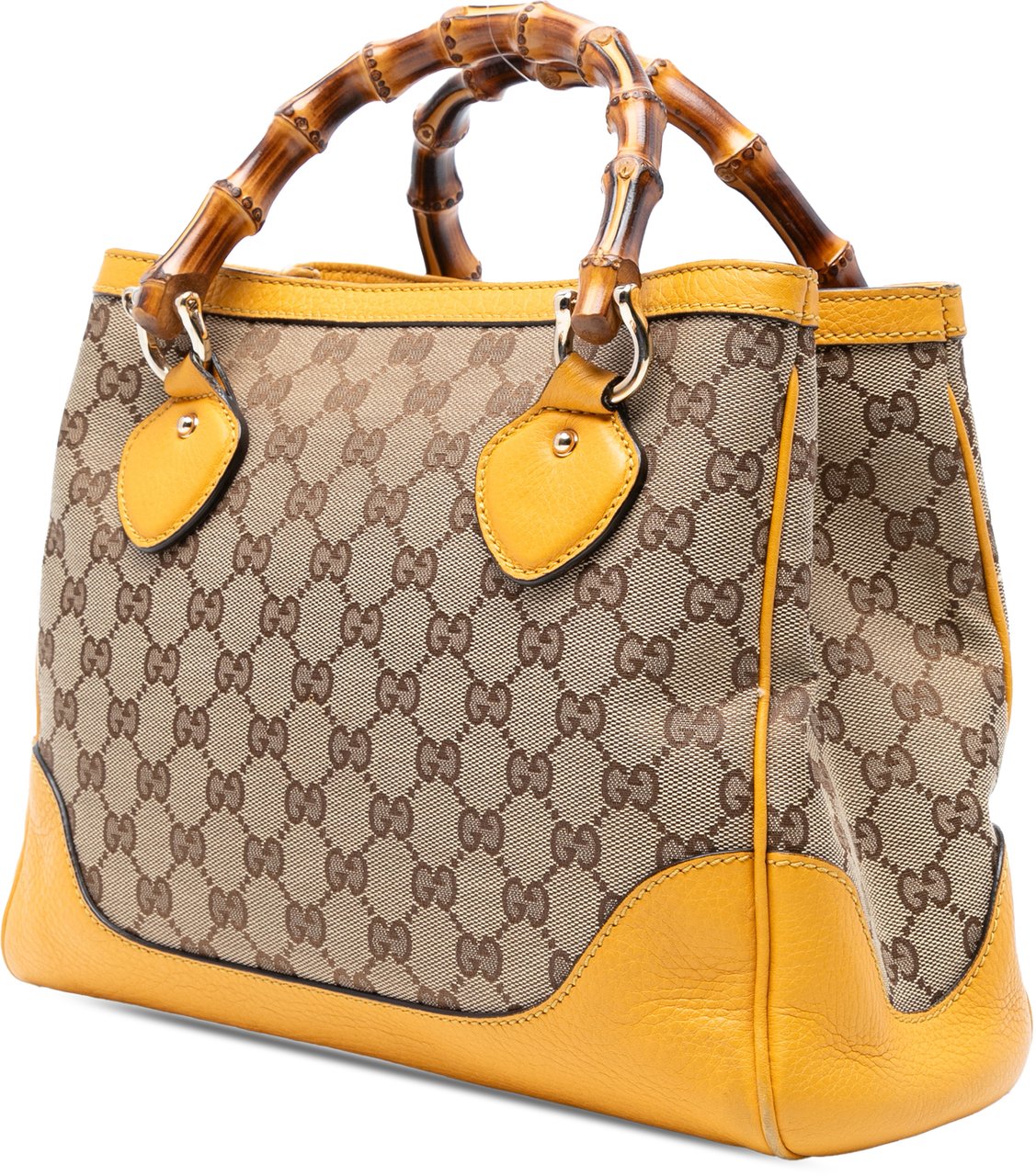 Gucci Small GG Canvas Diana Bamboo Top Handle Tote Bruin