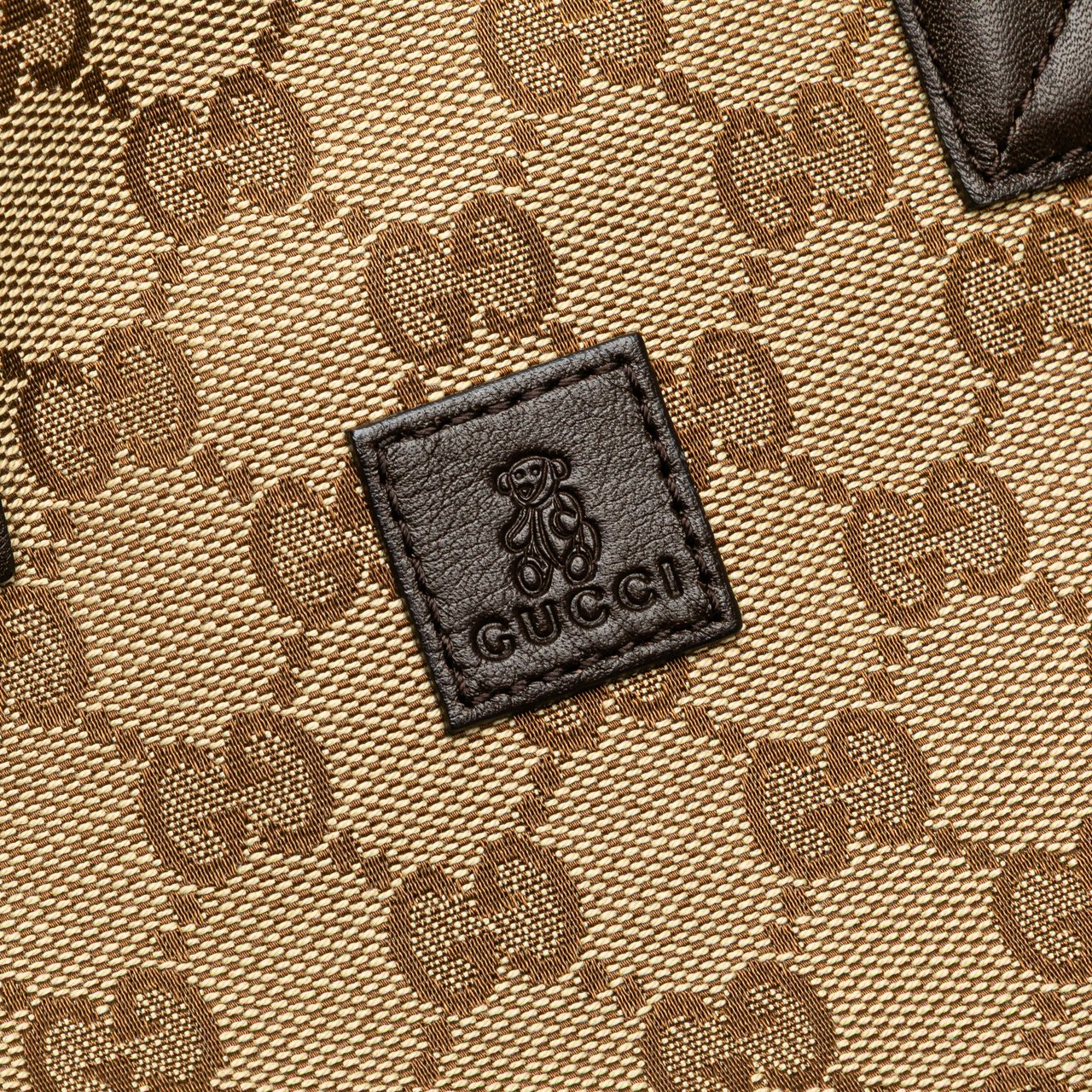 Gucci Mini GG Canvas Web Childrens Handbag Bruin