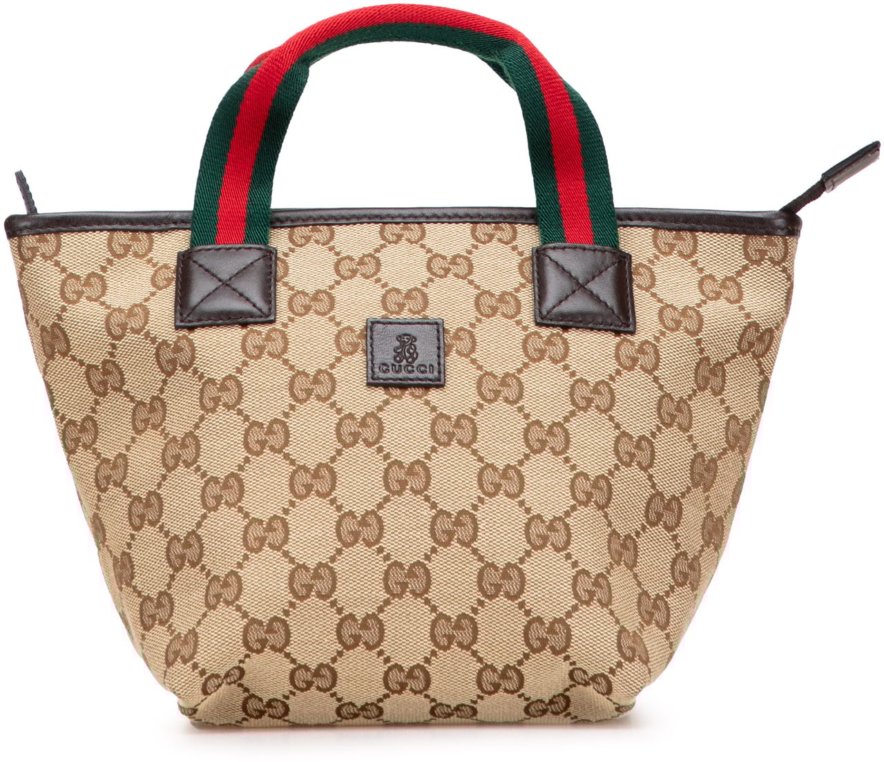 Gucci Mini GG Canvas Web Childrens Handbag Bruin