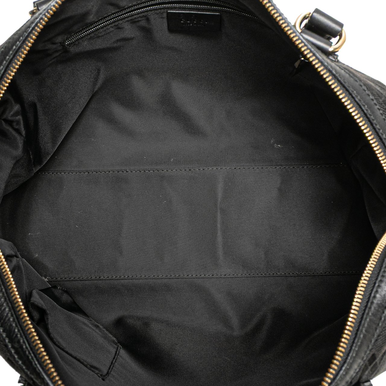 Gucci Canvas Horsebit Charmy Boston Bag Zwart