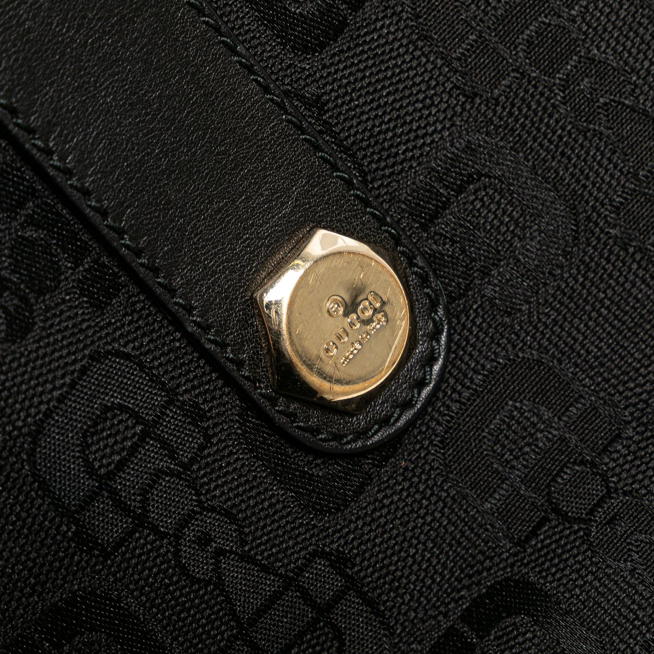 Gucci Canvas Horsebit Charmy Boston Bag Zwart