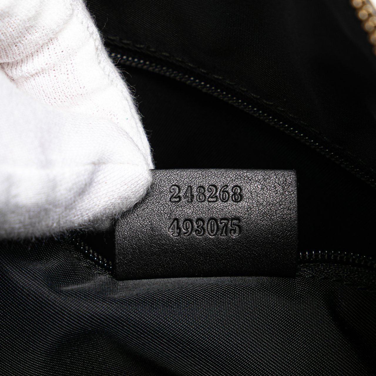 Gucci Canvas Horsebit Charmy Boston Bag Zwart