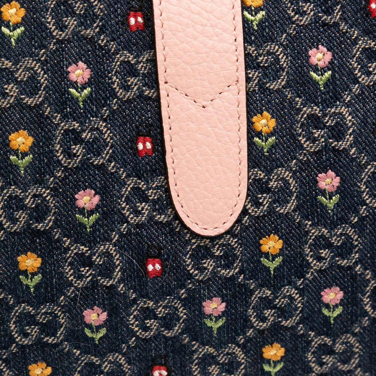 Gucci Limited Edition Small GG Embroidered Denim Floral Jackie 1961 Crossbody Blauw