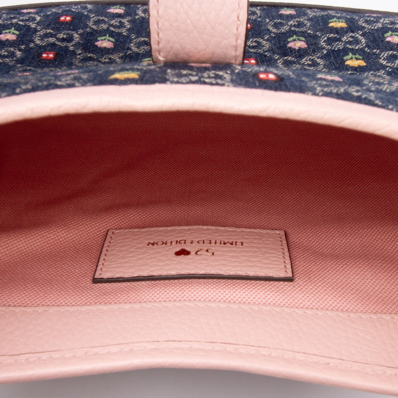 Gucci Limited Edition Small GG Embroidered Denim Floral Jackie 1961 Crossbody Blauw