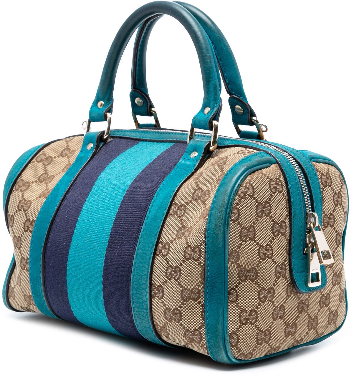 Gucci Small GG Canvas Web Joy Boston Bag Bruin