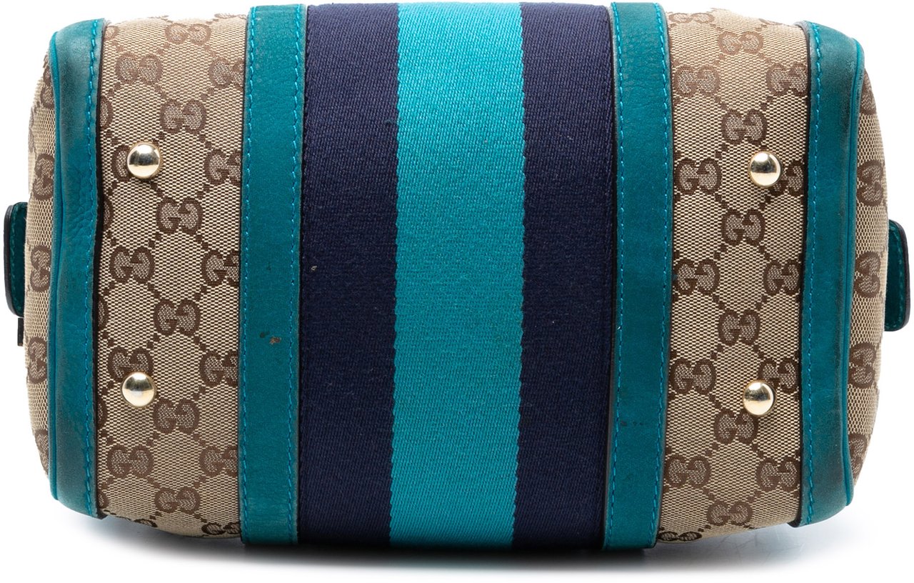 Gucci Small GG Canvas Web Joy Boston Bag Bruin