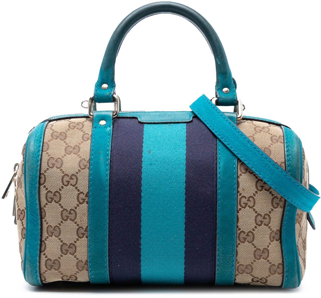 Gucci Small GG Canvas Web Joy Boston Bag Bruin