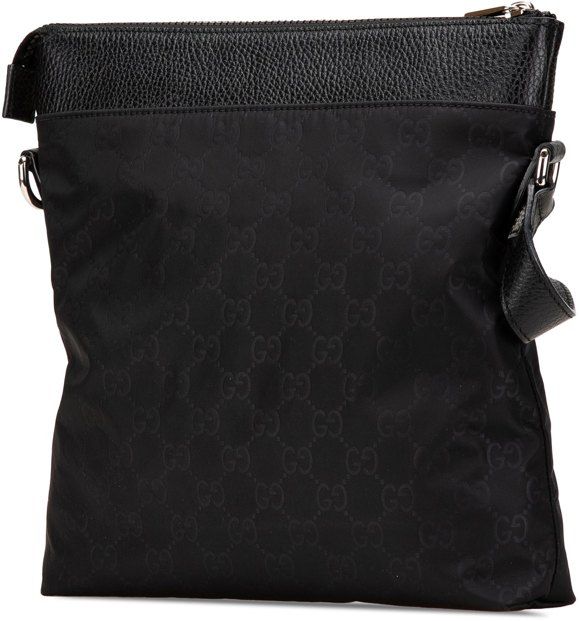 Gucci GG Nylon Flat Messenger Bag Zwart