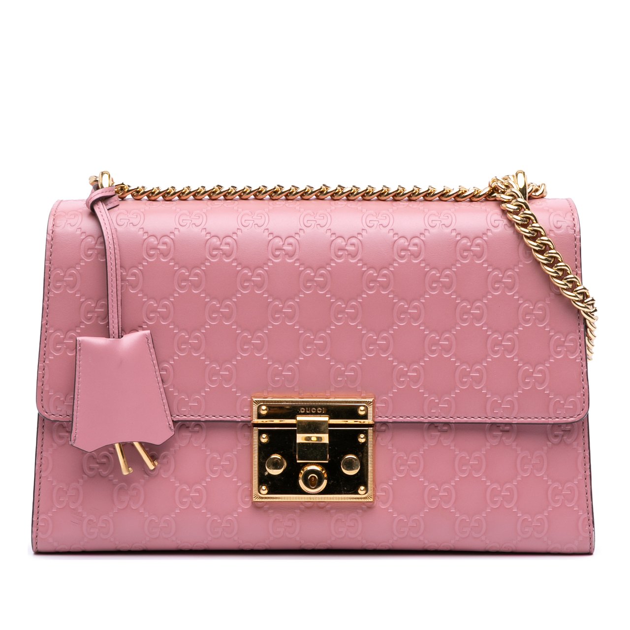 Gucci Medium Guccissima Padlock Shoulder Bag Roze