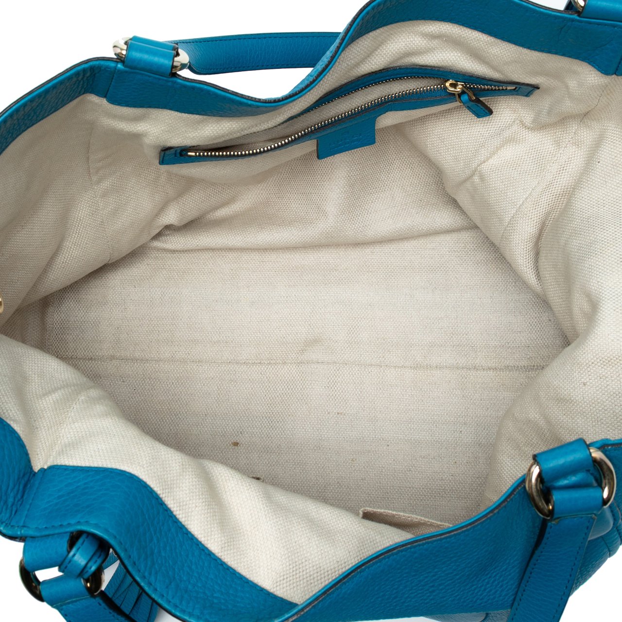 Gucci Medium Leather Soho Cellarius Tote Blauw