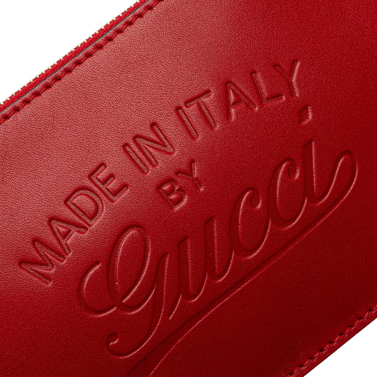 Gucci Leather Craft Pouch Rood