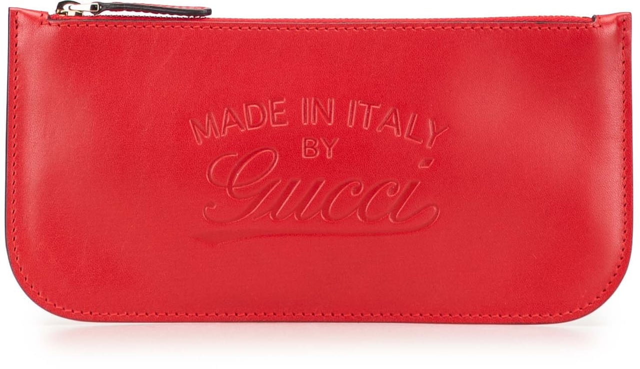 Gucci Leather Craft Pouch Rood