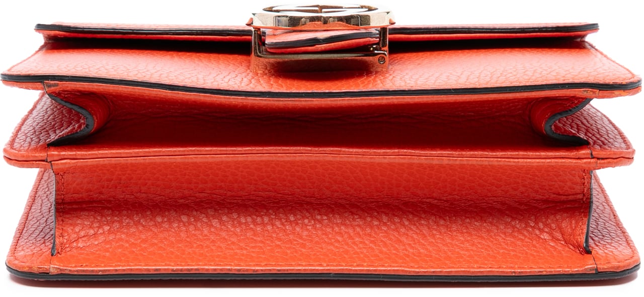 Gucci Small Dollar Calfskin Interlocking G Crossbody Oranje