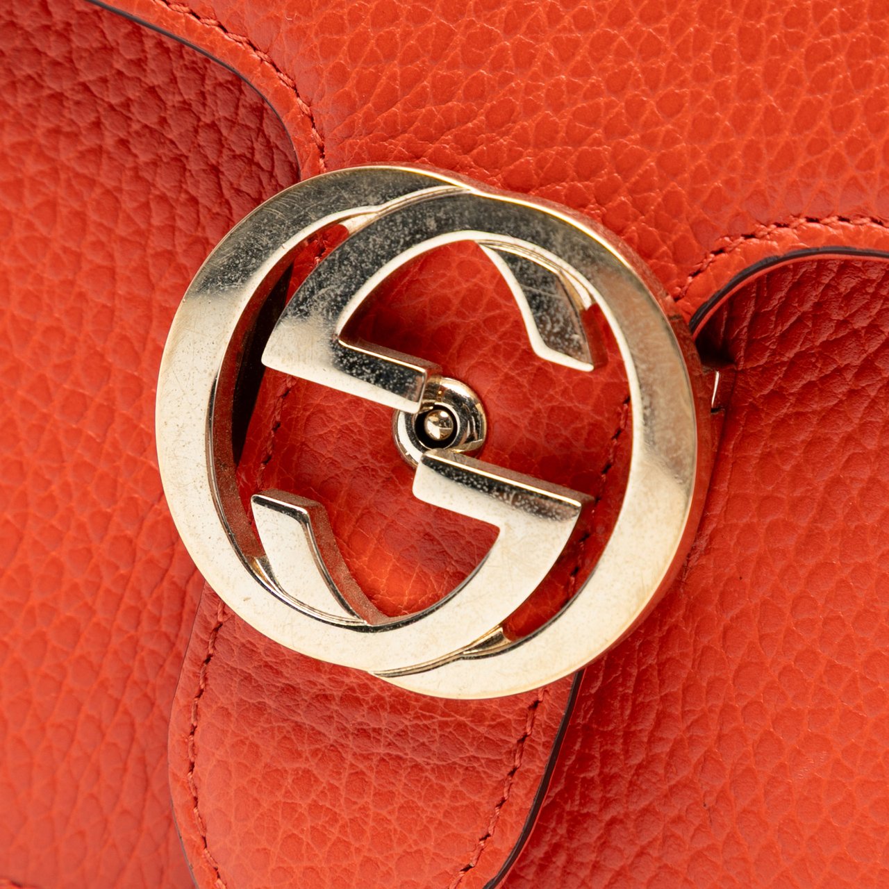 Gucci Small Dollar Calfskin Interlocking G Crossbody Oranje