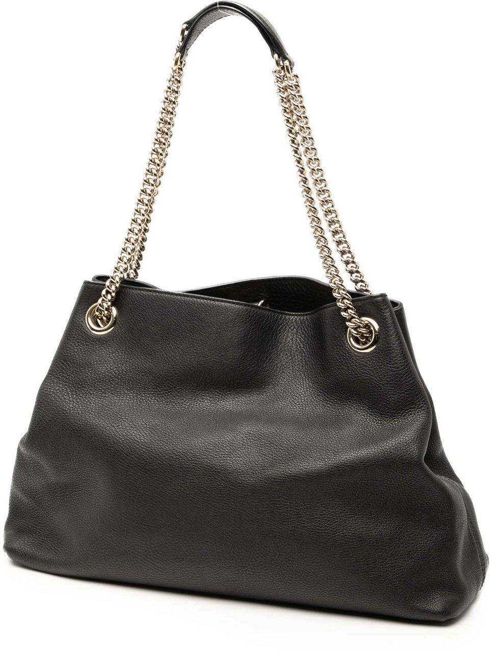 Gucci Medium Leather Soho Chain Tote Zwart
