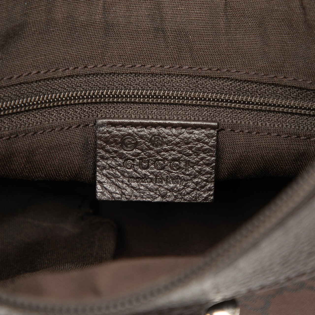 Gucci GG Canvas Abbey D Ring Shoulder Bag Bruin