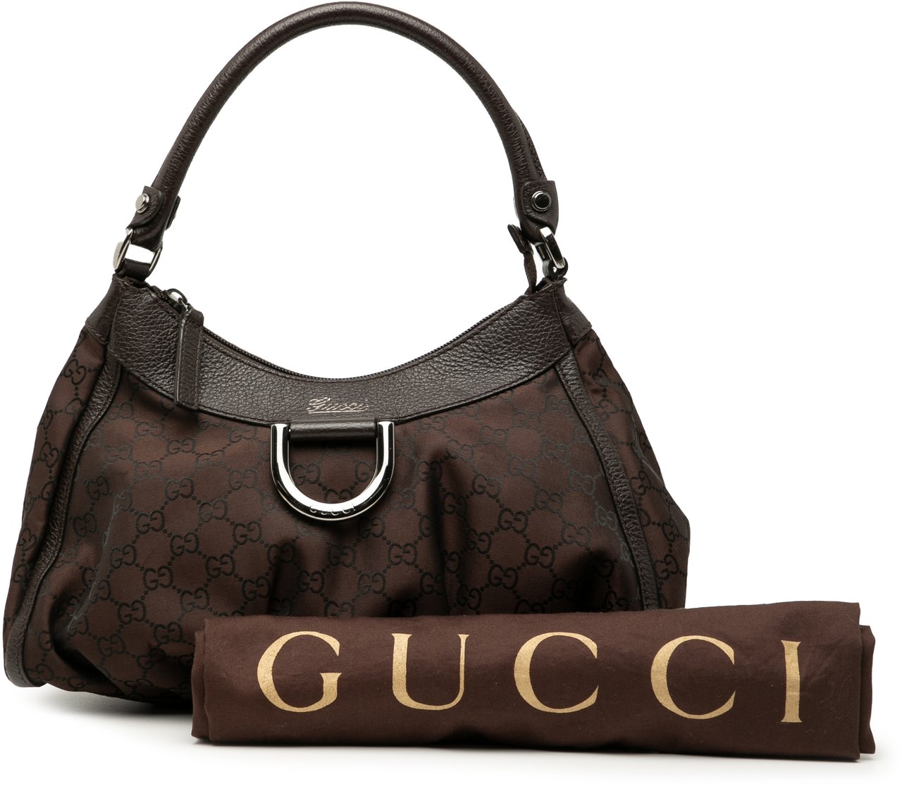 Gucci GG Canvas Abbey D Ring Shoulder Bag Bruin