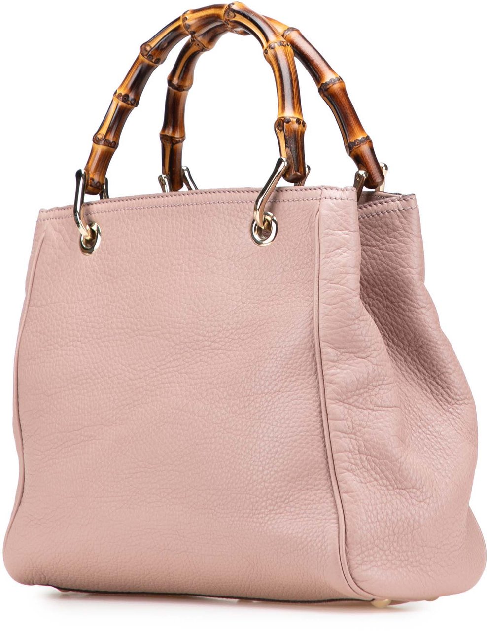 Gucci Small Calfskin Bamboo Shopper Satchel Roze