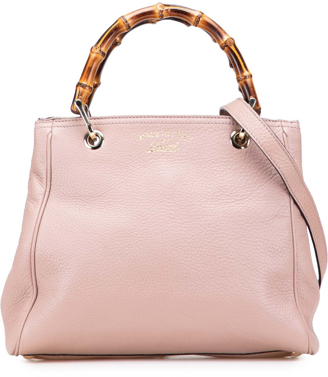 Gucci Small Calfskin Bamboo Shopper Satchel Roze