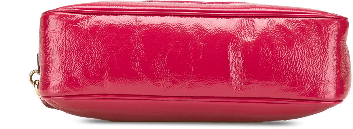 Gucci Patent Soho Chain Zip Shoulder Bag Roze