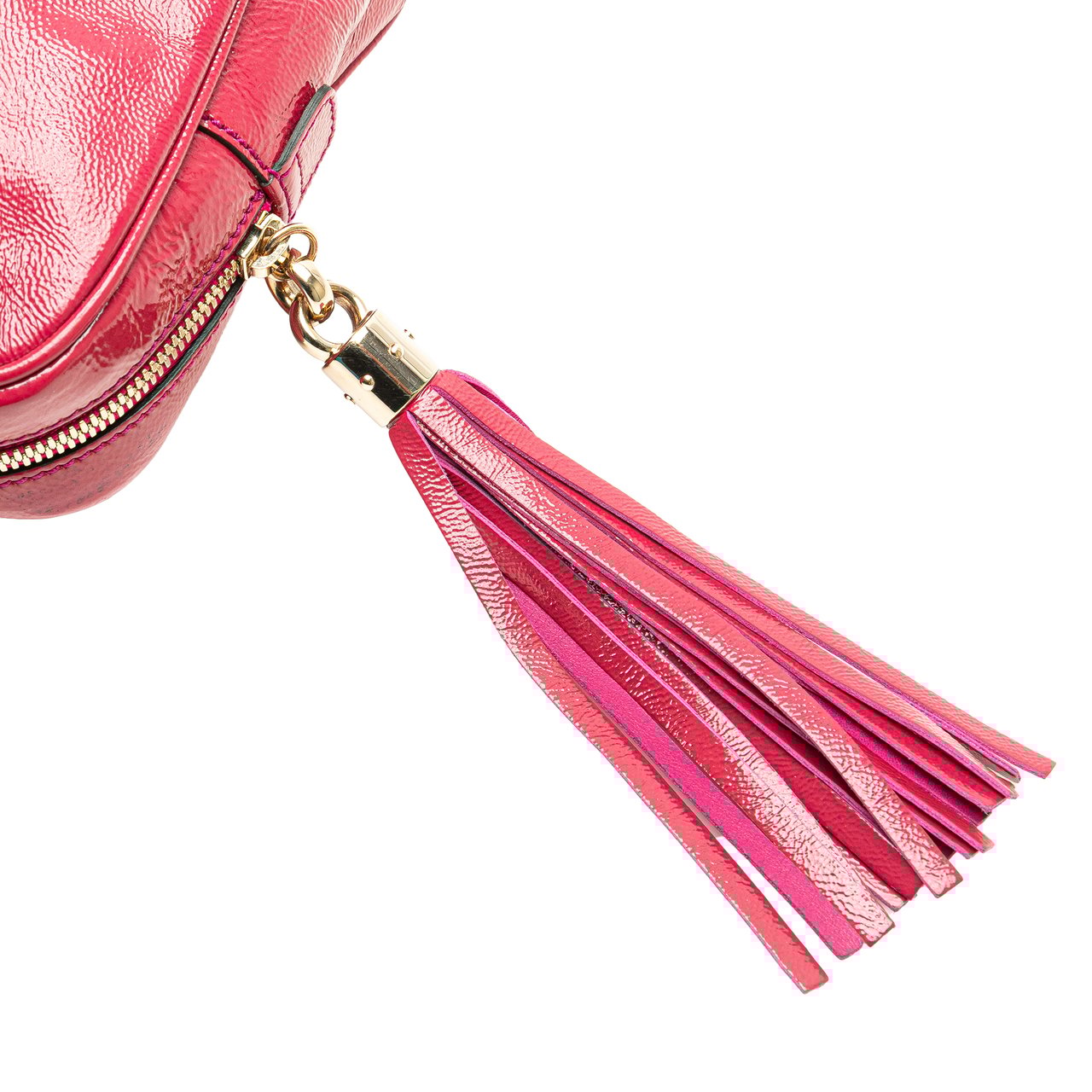 Gucci Patent Soho Chain Zip Shoulder Bag Roze