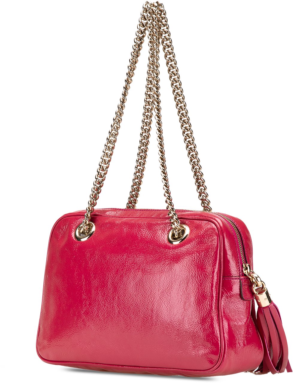 Gucci Patent Soho Chain Zip Shoulder Bag Roze