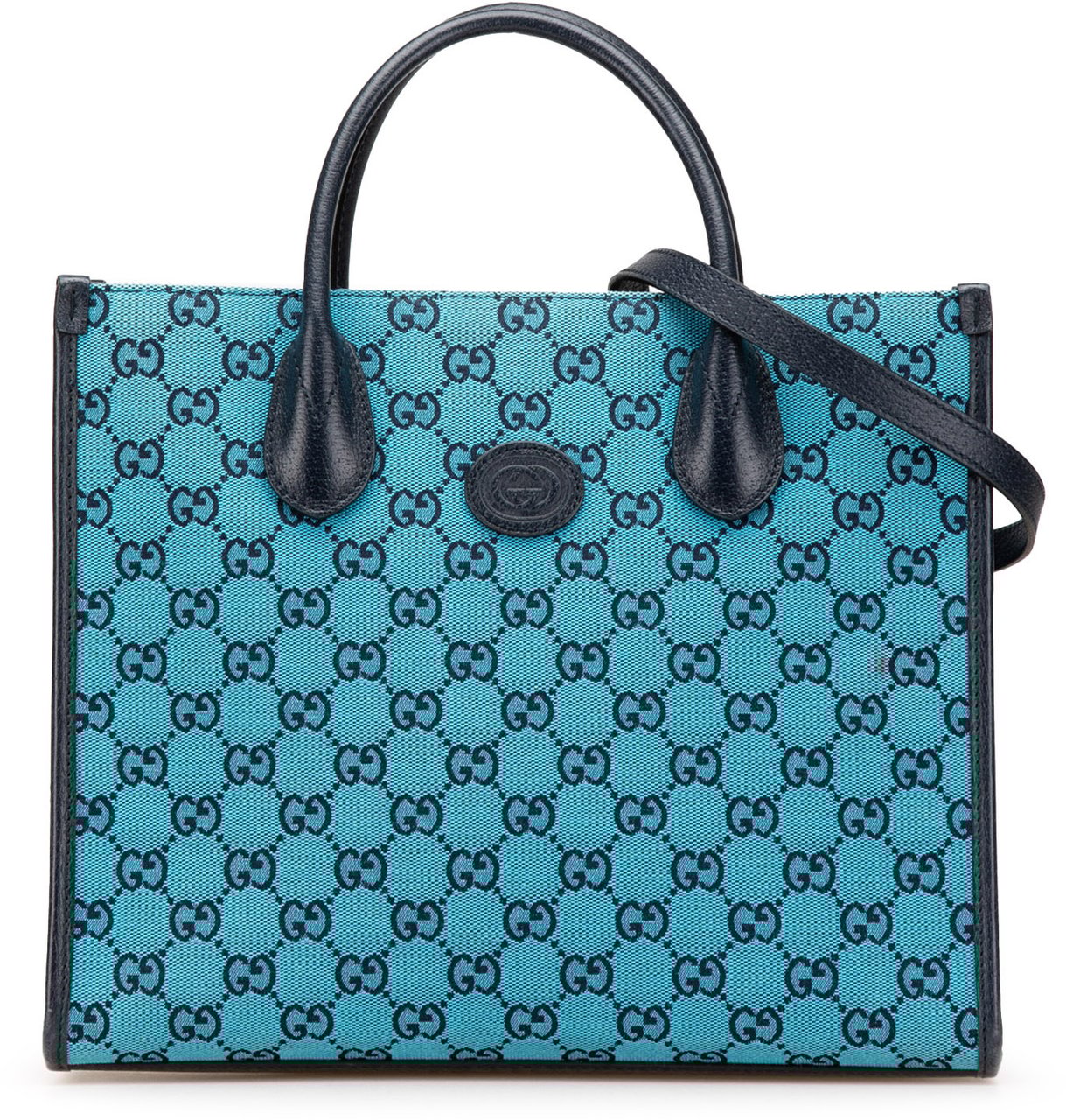 Gucci Small GG Canvas Interlocking G Tote Blauw