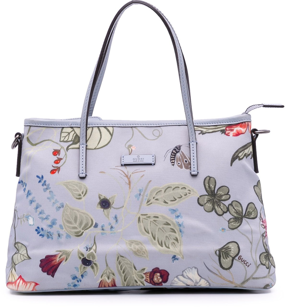 Gucci Small Canvas Flora Knight Convertible Tote Blauw