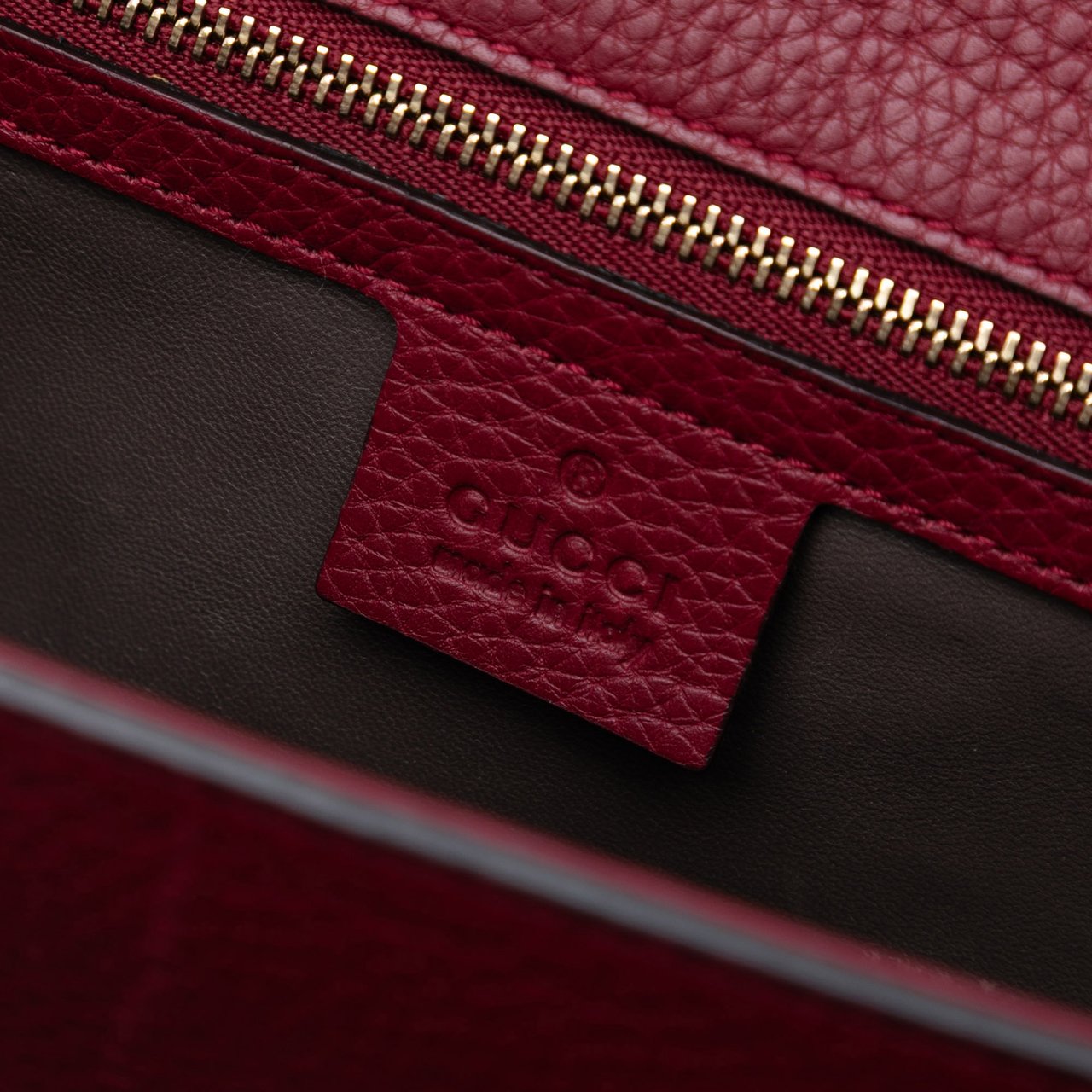 Gucci Medium Leather Miss Bamboo Crossbody Rood